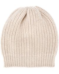 Brunello Cucinelli - Cashmere And Silk Diamond Yarn Knit Beanie Accessories - Lyst
