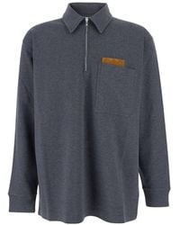 Bottega Veneta - Polo Shirt With Long Sleeves And Front Patch Pocket - Lyst