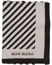 Max Mara - 'Carre' And Foulard With Logo Lettering And All-Over Geometric Print - Lyst
