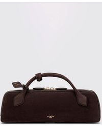 Alaïa - Le Teckel Suede Sheepskin Handbag With Logo Charm - Lyst