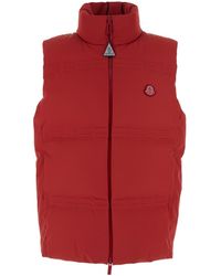 Moncler Genius - 'Sparky' Sleeveless Down Jacket With Slogan Print On The Collar And Logo Patch On The Front - Lyst
