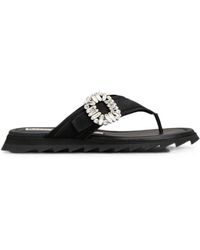 Roger Vivier - Slidy Flip Satin Thong Sandals - Lyst