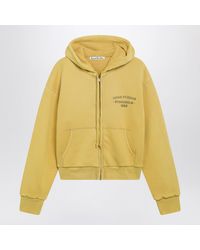 Acne Studios - Mustard Cotton Zip-Up Hoodie With Logo - Lyst