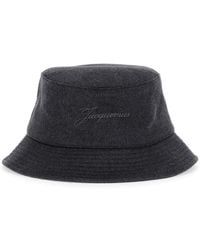 Jacquemus - 'Le Bob Cachemiro' Bucket Hat With Logo Lettering Embroidery On The Front And Ribbed Brim - Lyst