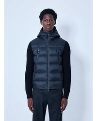 Moncler - Hooded Puffer Jacket With Knit Sleeves - Lyst