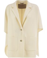 Herno - Double Wool Cape With Lapel Collar - Lyst