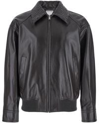 Bottega Veneta - Jacket With Classic Collar With Intrecciato Motif And Elastic Trims - Lyst