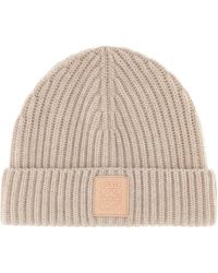 Loewe - Sand Cashmere Beanie Hat - Lyst