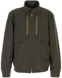 Sacai - Olive Green Polyester Jacket - Lyst