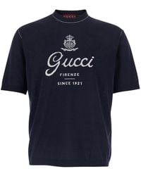 Gucci - Round Neck Sweater With Logo Lettering On The Front - Lyst
