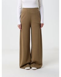 Max Mara - High-Waisted Wide Leg Knit Wool Trousers - Lyst