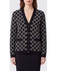Gucci - Reversible Jacquard Gg Wool Cardigan - Lyst