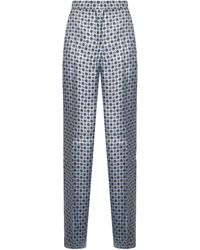 Max Mara - Printed Twill Fauna Straight Trousers - Lyst