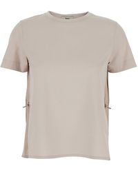 Herno - Crew Neck T-Shirt With Logo Detail On Sleeve - Lyst