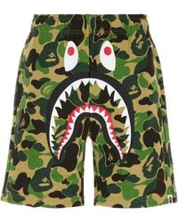 A Bathing Ape - Printed Cotton Abc Camo Shark Bermuda Shorts - Lyst