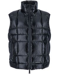 DSquared² - Sleeveless Down Jacket With High Neck And Logo Patch On The Front - Lyst