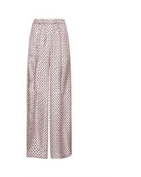 Max Mara - Printed Silk Twill Mxmviscio Trousers - Lyst
