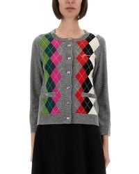 Ganni - Jacquard Cashmere Cardigan - Lyst
