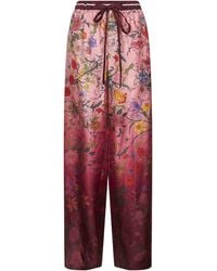 Gucci - Printed Silk Twill Trousers - Lyst