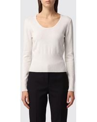 Max Mara - Slim Fit Wool And Cashmere Crewneck Jumper With Ribbed Trims - Lyst