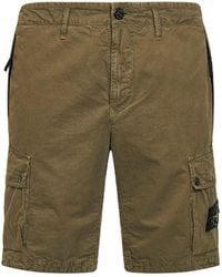 Stone Island - Military Organic Cotton Twill Cargo Bermuda Shorts - Lyst