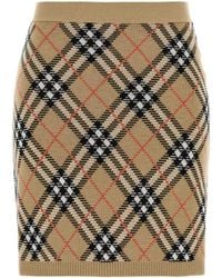Burberry - Embroidered Wool Blend Mini Skirt - Lyst
