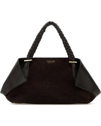 Ferragamo - Salvatore Dark Suede Handbag - Lyst
