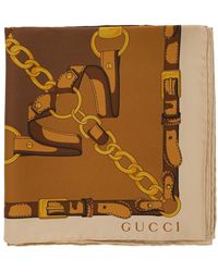 Gucci - Square Silk Scarf - Lyst