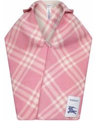 Burberry - Check Wool Hooded Scarf - Lyst