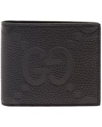 Gucci - 'Jumbo' Bi-Fold Wallet With Embossed Double G Logo On The Front - Lyst