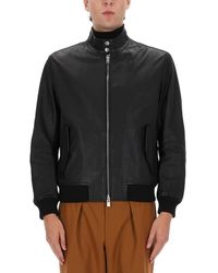 BOSS - Leather Zip Jacket - Lyst