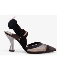 Fendi - Colibrì Technical Mesh Slingback With Ff Motif - Lyst