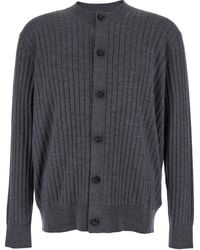Bottega Veneta - Crewneck Cardigan With Front Button Closure And Ribbed Knit - Lyst