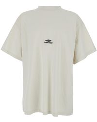Balenciaga - Tshirt With Logo On Front And Maxi Logo On Back - Lyst