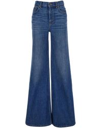 Chloé - Chloã High Waisted Jeans With Wide Leg And Logo Patch On The Rear - Lyst