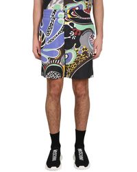 Moschino - Psychedelic Print Bermuda Shorts - Lyst