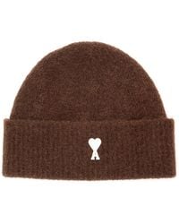 Ami Paris - Beanie With Ami De Coeur Logo And Tech Fabric - Lyst