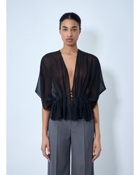 Max Mara - Sheer Button-Front Blouse - Lyst
