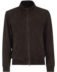 Herno - Suede Goatskin Bomber Jacket - Lyst