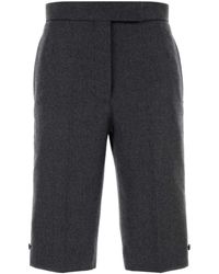 Thom Browne - Graphite Wool Bermuda Shorts - Lyst
