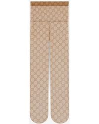 Gucci - Nylon Tights With All-Over Gg Motif - Lyst