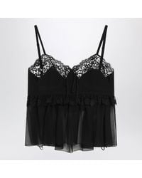 Chloé - Silk Crãªpe De Chine Top With Thin Straps - Lyst