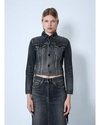 Balenciaga - Lace-Up Denim Jacket - Lyst