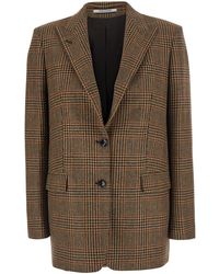 Tagliatore - 'Berta' Single-Breasted Jacket With Peak Revers And All-Over Houndstooth Motif - Lyst