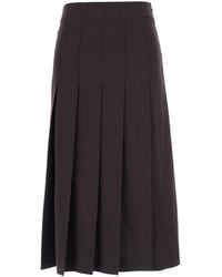 Le Plain - Pleated Tech Fabric Midi Skirt With Hidden Side Zip Closure - Lyst