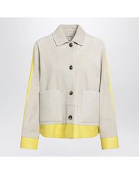 Loewe - Light Suede Jacket With Contrasting Inserts - Lyst
