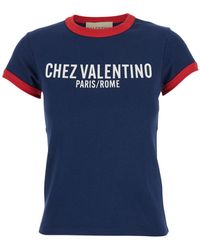 Valentino - T-Shirt With Chez Print On The Front - Lyst