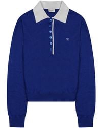Celine - Cashmere-Silk Polo Sweater - Lyst