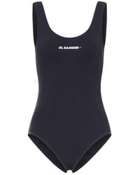 Jil Sander - Logo Printed One-Piece Swimsuit - Lyst