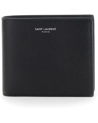 Saint Laurent - Bi-Fold Wallet Monogram Leather Calfskin - Lyst